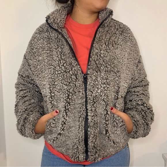 Garage brown Teddy jacket - Picture 1 of 9